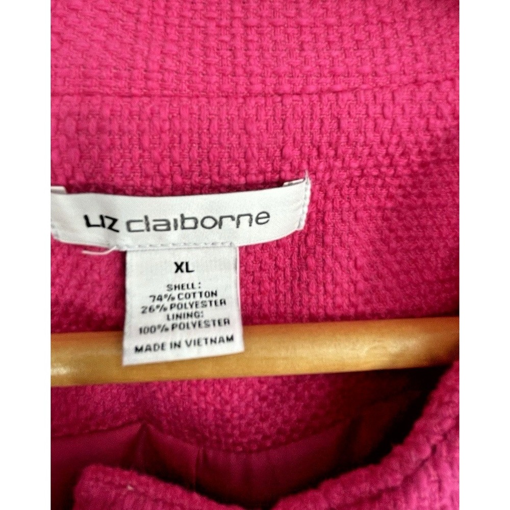 Liz Claiborne Women's XL Long Sleeve Bright Pink Button Up Hidden Buttons Blazer - Picture 8 of 10